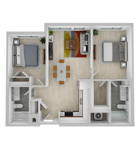 a floor plan of a house with a bedroom and a living room